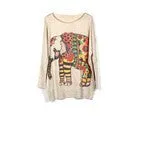 Fantastic Pullover Womens Batwing Long Sleeve Korean Style Elephants Zebra Knit Sweater Knitwear Tops pull Feida