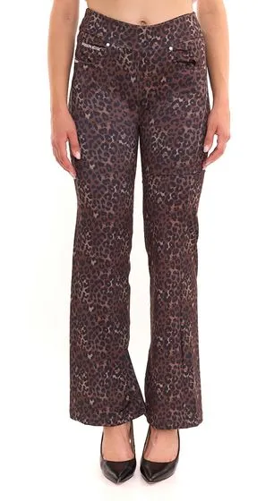 FREDDY N.O.W. Yoga Tech women's wide leg pants with leopard pattern 27699615 black/brown