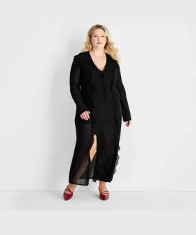 Future Collective Women's Long Sleeve Ruffle Maxi Dress