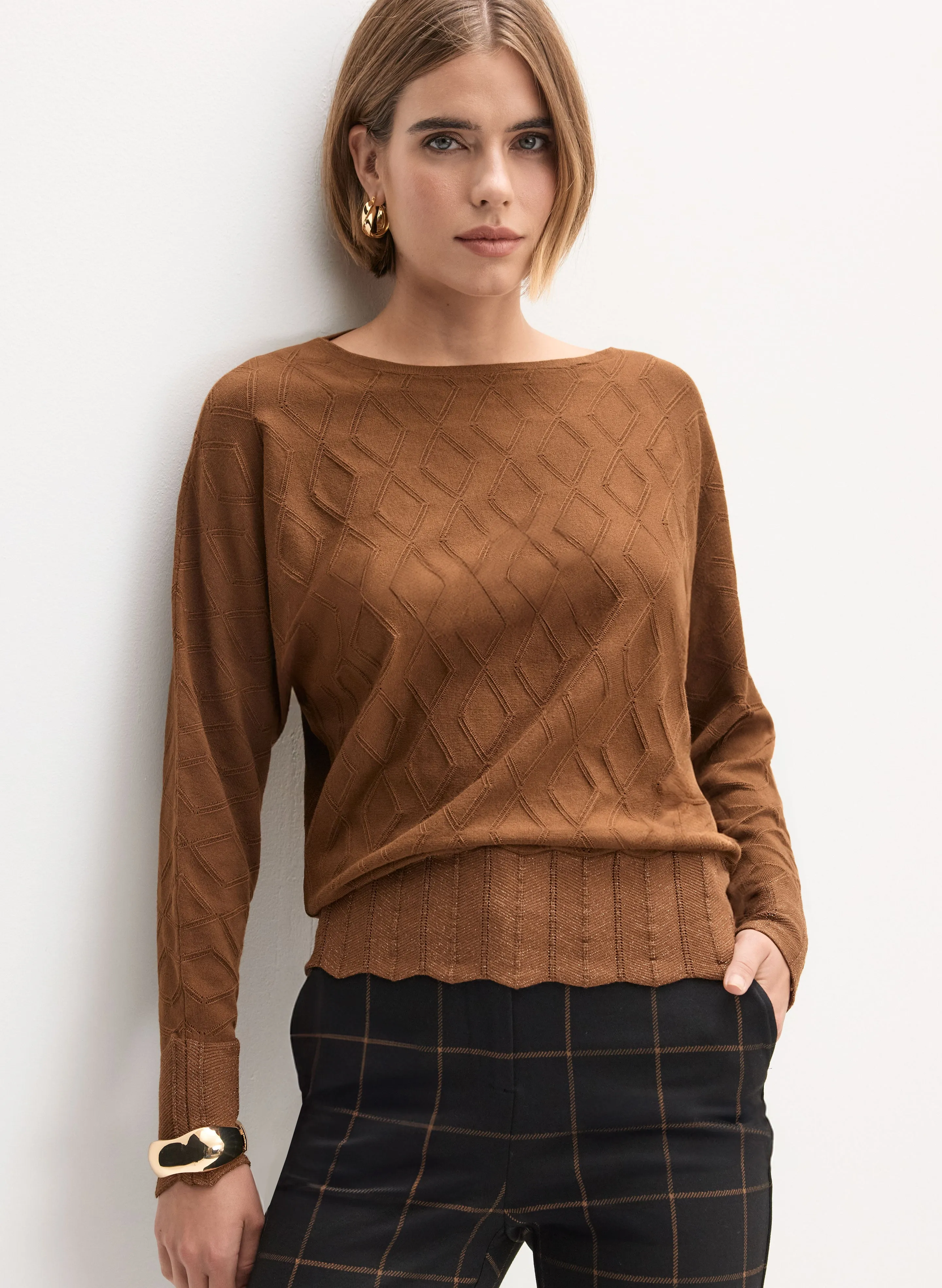 Geometric Stitch Sweater