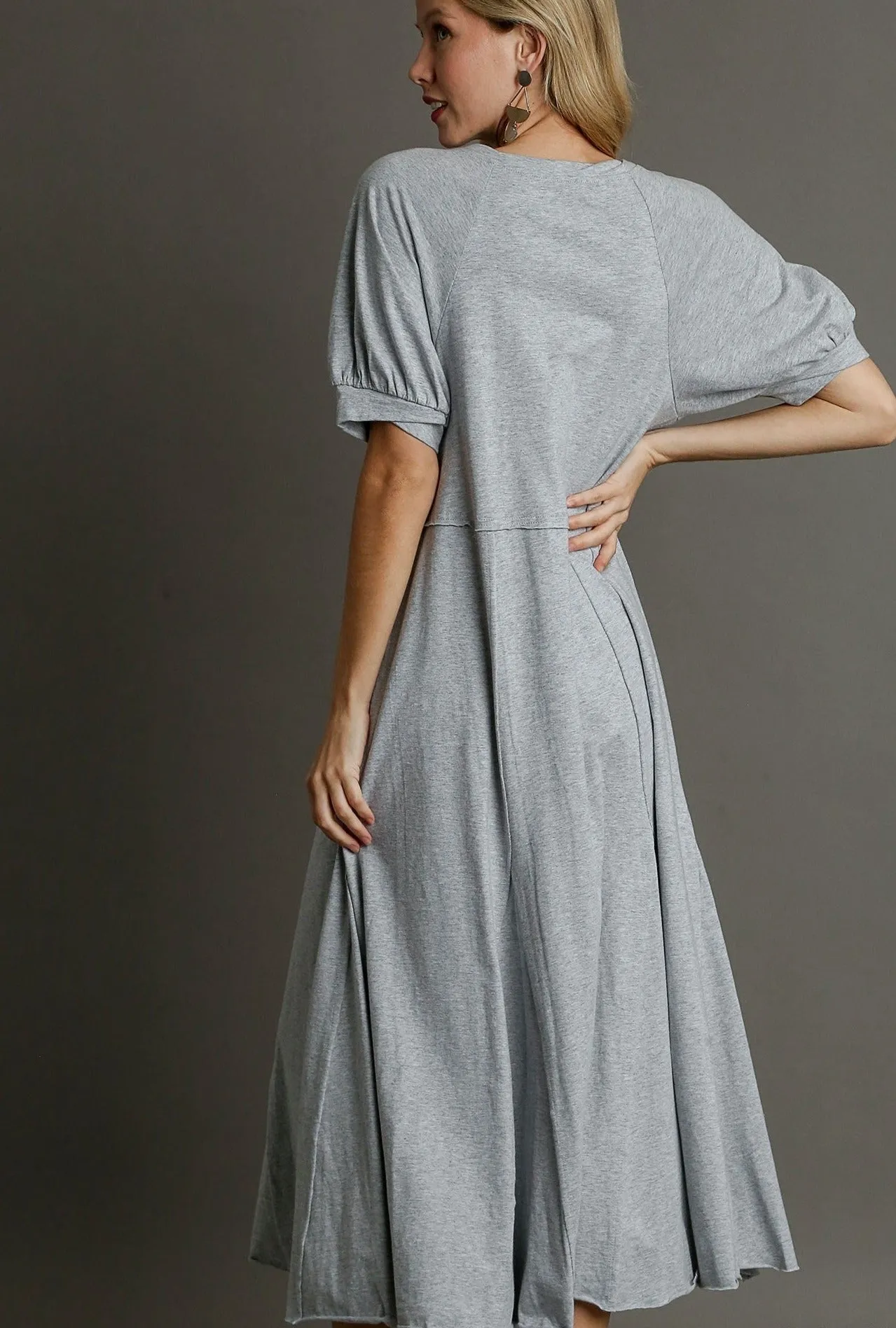 Gray T-Shirt Midi Dress