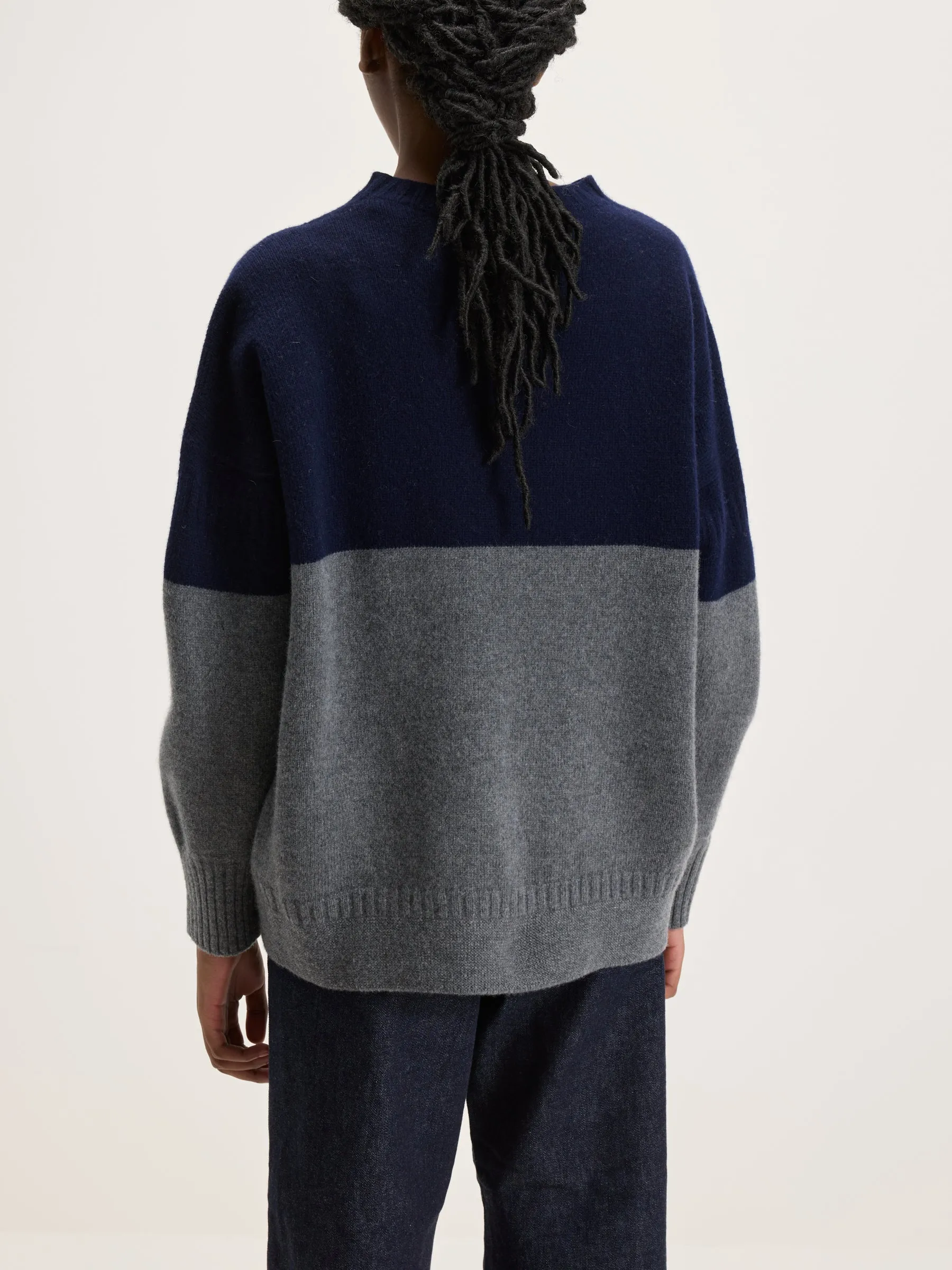 HERIOT MOCK NECK SWEATER (242 / W / NAVY)