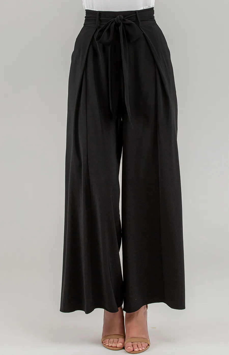 High Waist Pleated Wide Leg Pants (SPA339A)