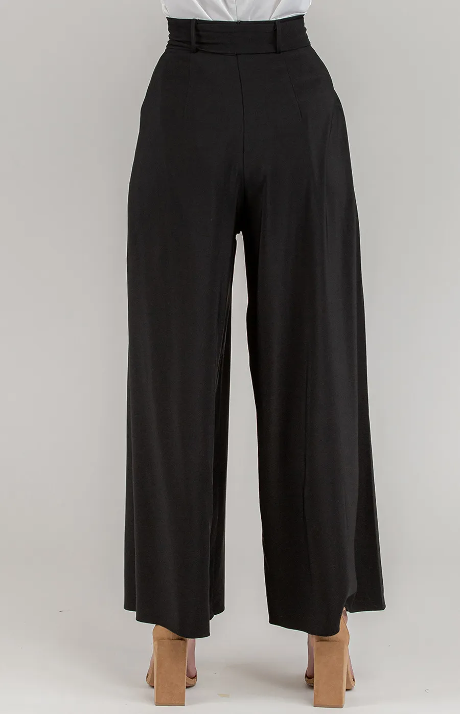 High Waist Pleated Wide Leg Pants (SPA339A)