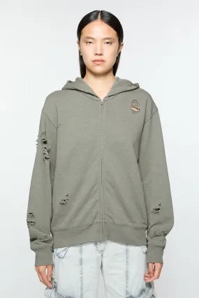 Hooded zipper sweater