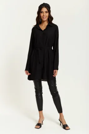 Hoxton Gal Oversized Belt Detailed Shirt Tunic