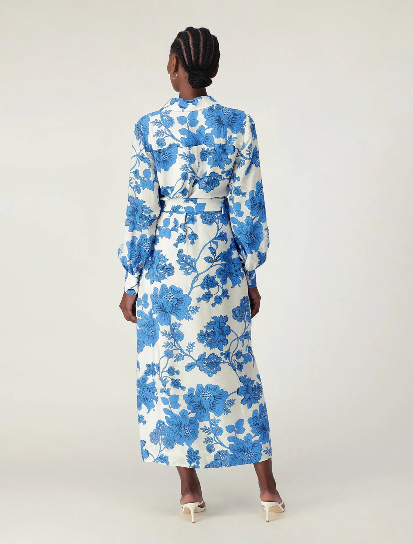 Janie Printed Shirt Midi Dress