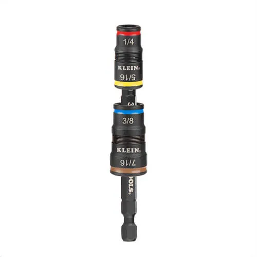 Klein® 32932 Impact Rated Flip Socket Set 5-in-1, Steel Alloy, 3 pc