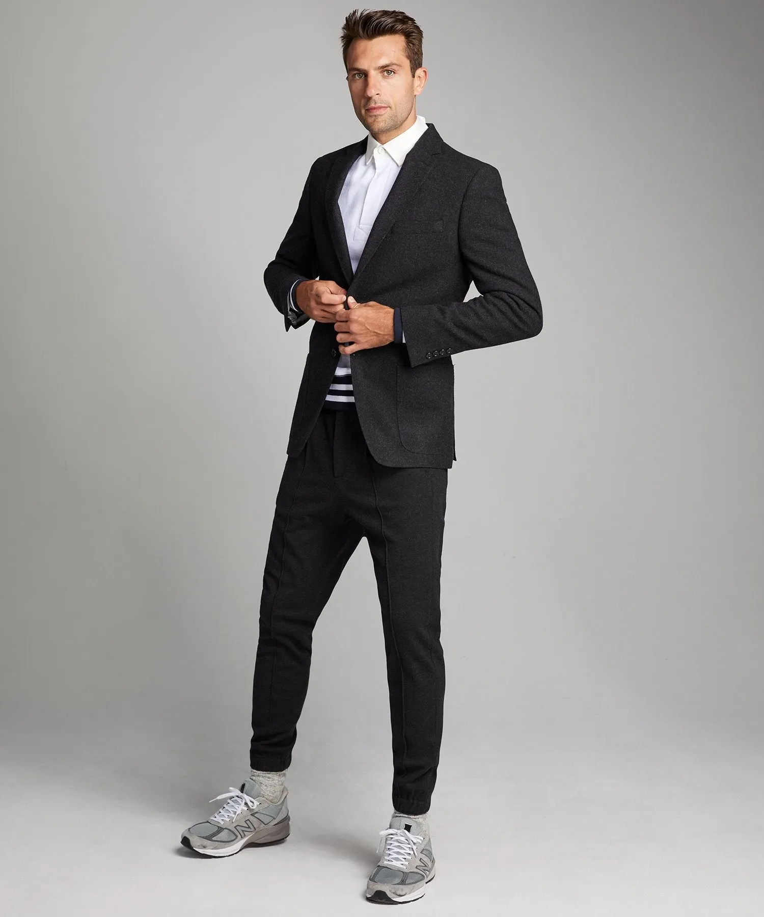 Knit Traveler Suit in Charcoal