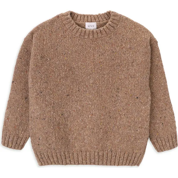 Knot Woods Knit Long Sleeve Sweater, Beige