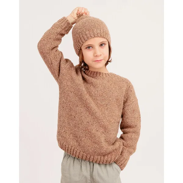 Knot Woods Knit Long Sleeve Sweater, Beige