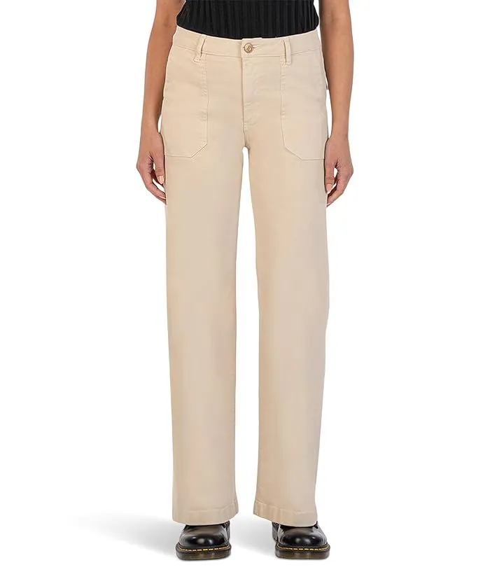 KUT from the Kloth Meg - Wide Leg Pants W/ Pork Chop Pockets In Beige