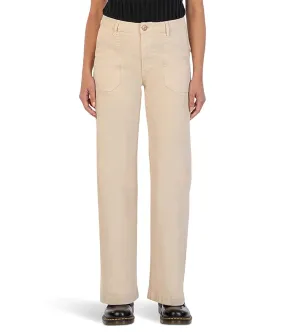 KUT from the Kloth Meg - Wide Leg Pants W/ Pork Chop Pockets In Beige