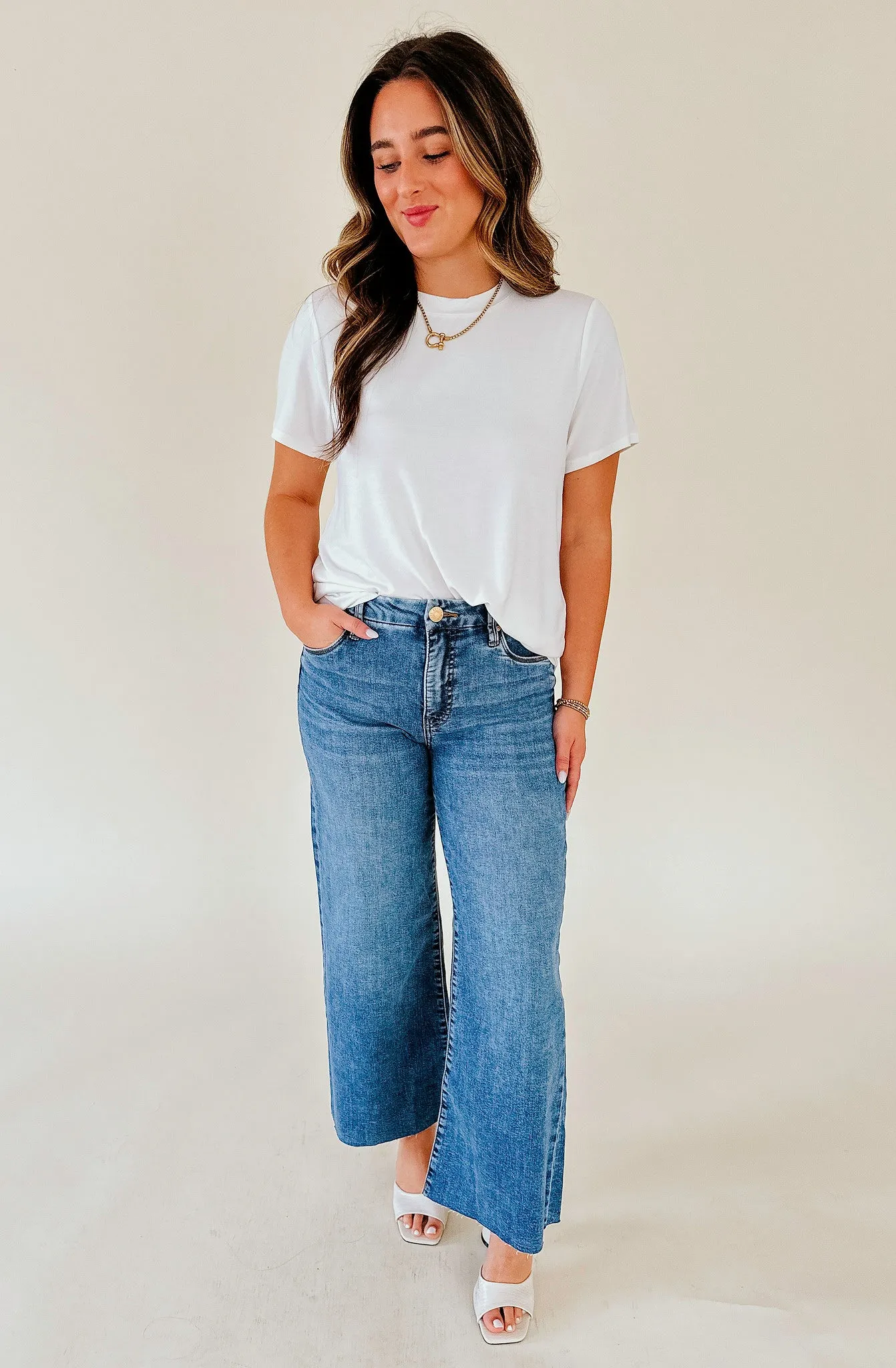 KUT HIGH RISE MEG WIDE LEG DENIM