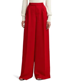 Lauren Ralph Lauren Pleated Satin Crepe Wide-Leg Pants Women's