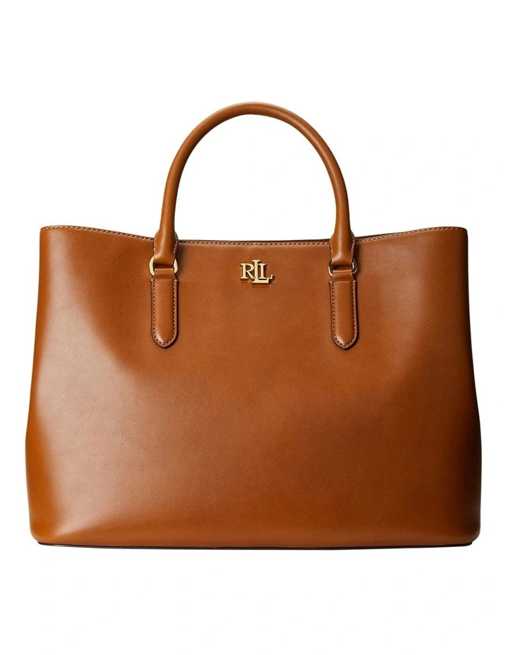 Leather Large Marcy Satchel in Brown