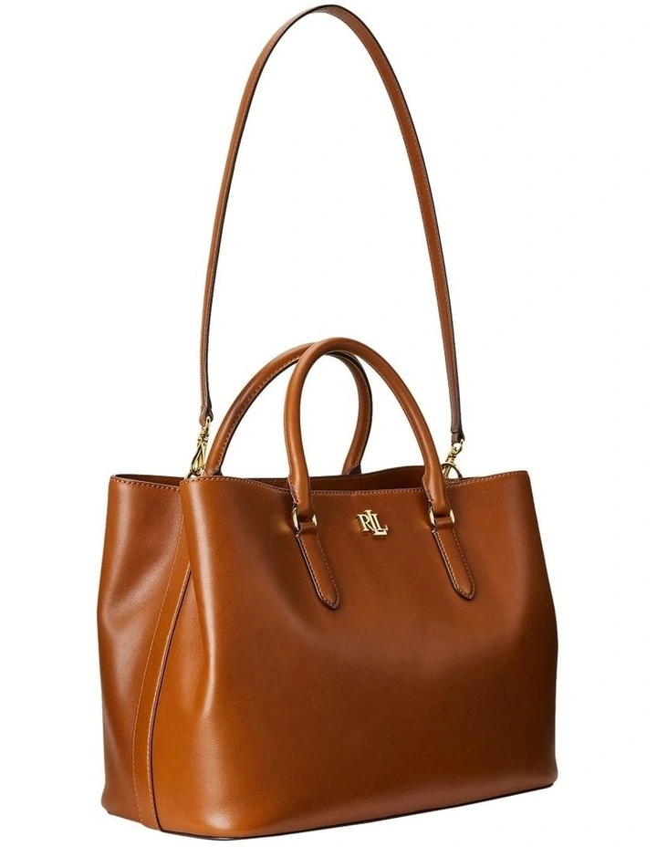 Leather Large Marcy Satchel in Brown