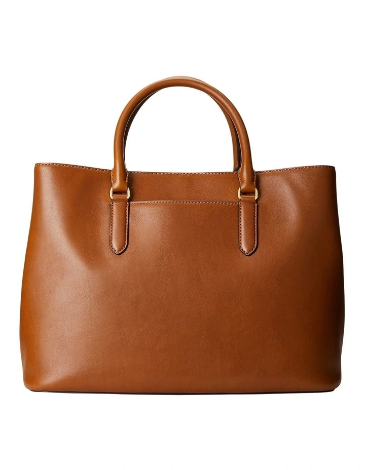 Leather Large Marcy Satchel in Brown