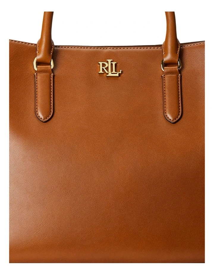 Leather Large Marcy Satchel in Brown