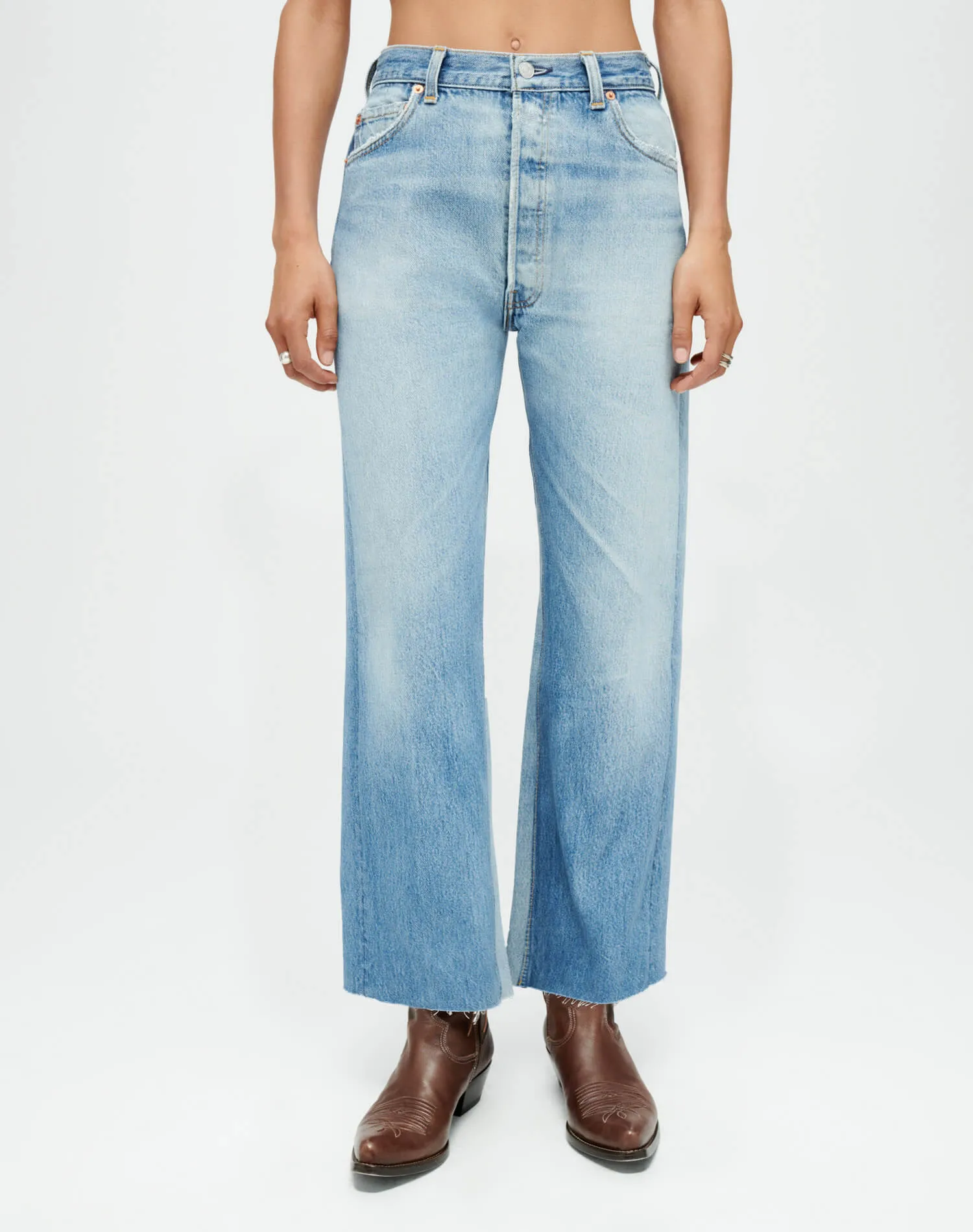 Levi's High Rise Wide Leg Crop - Indigo