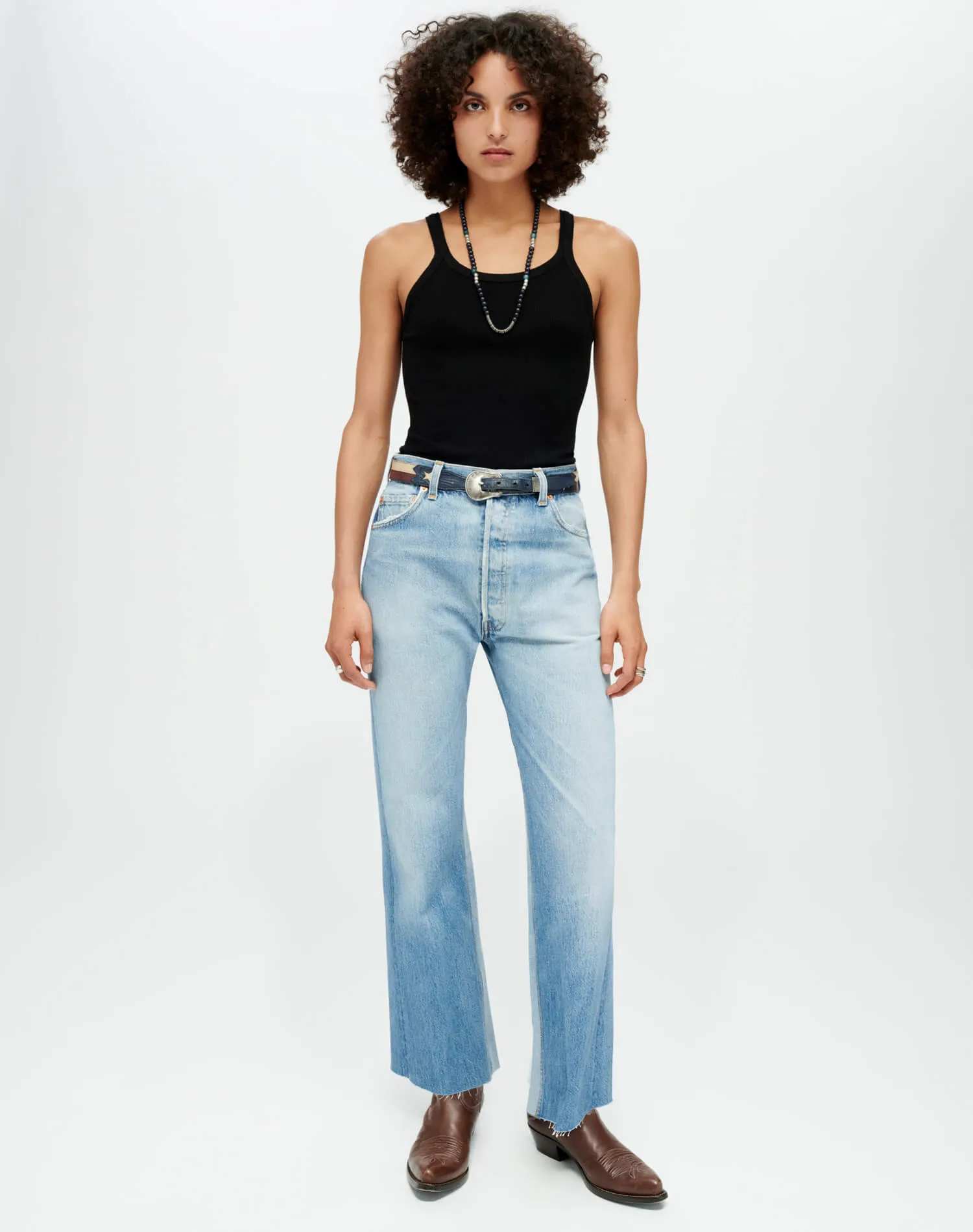 Levi's High Rise Wide Leg Crop - Indigo