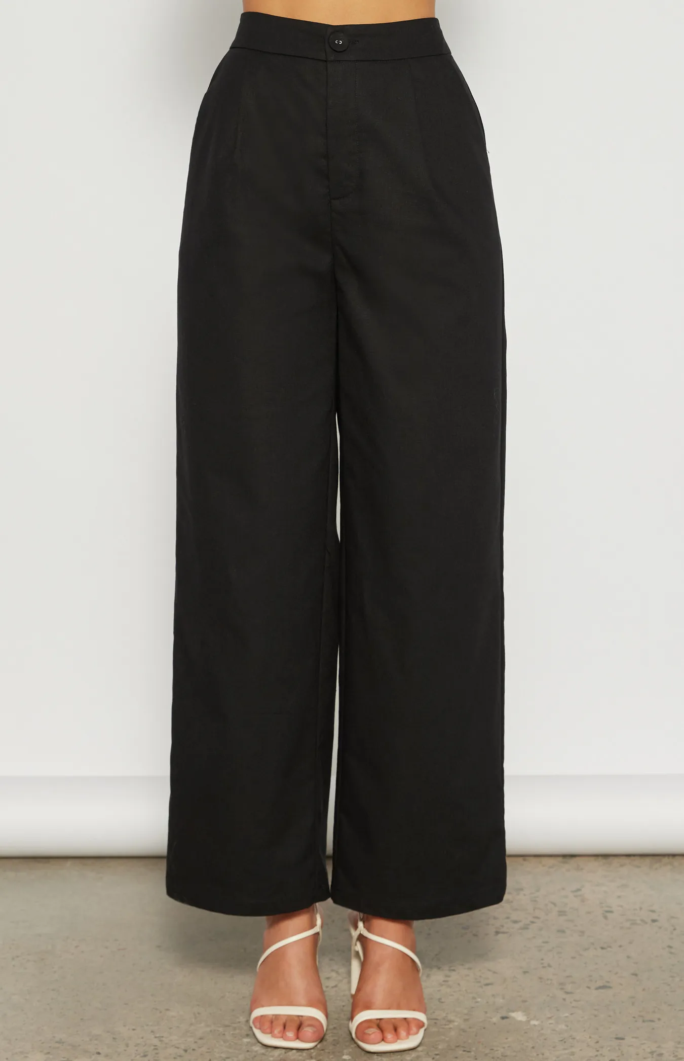 Linen Blend Wide Leg Pants (WPA265B)