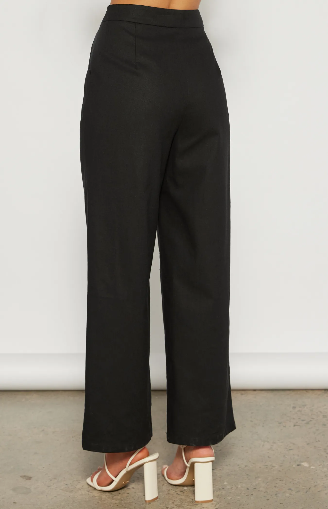 Linen Blend Wide Leg Pants (WPA265B)