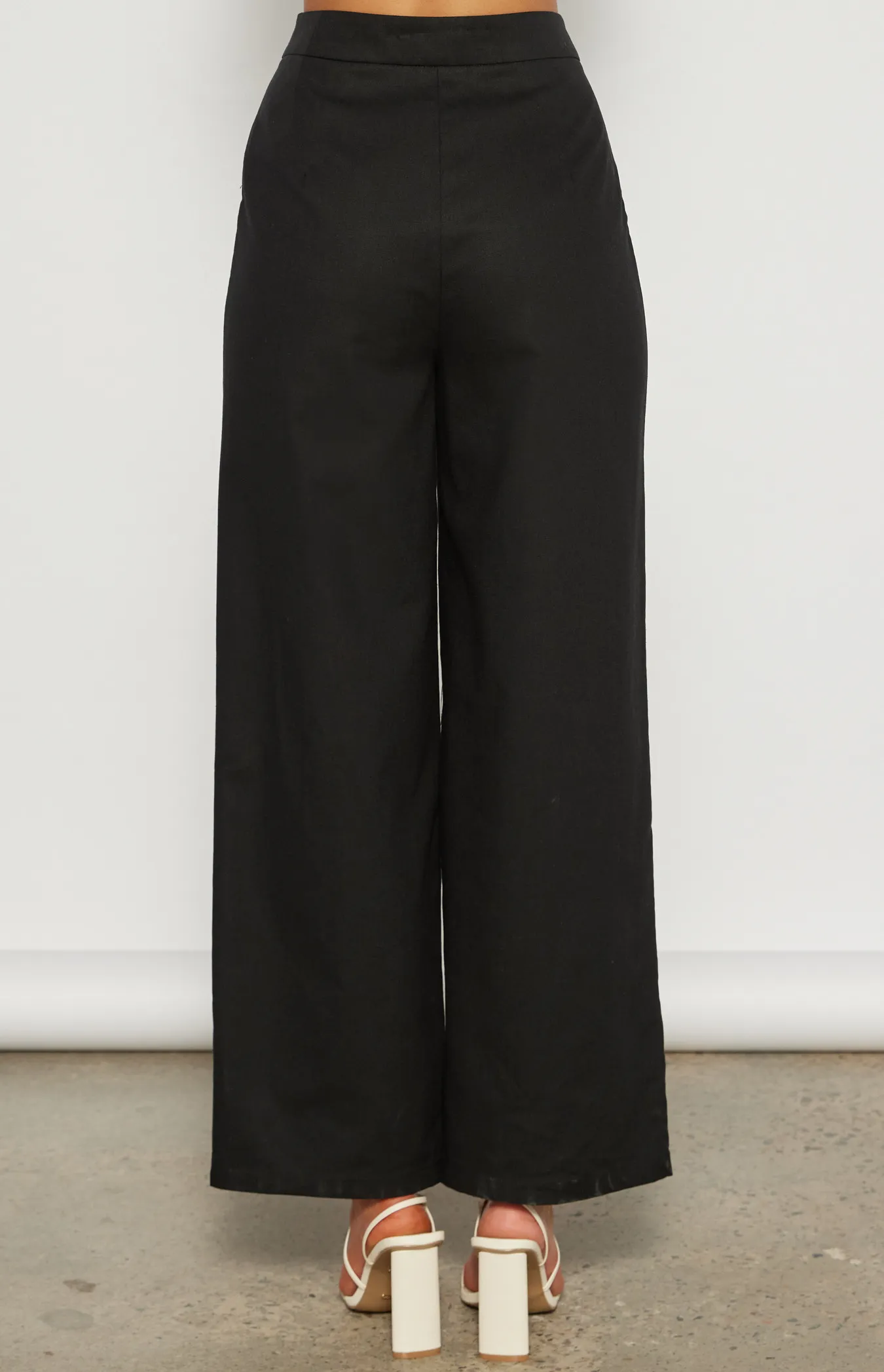 Linen Blend Wide Leg Pants (WPA265B)