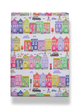 London Rainbow Houses Wrapping Paper