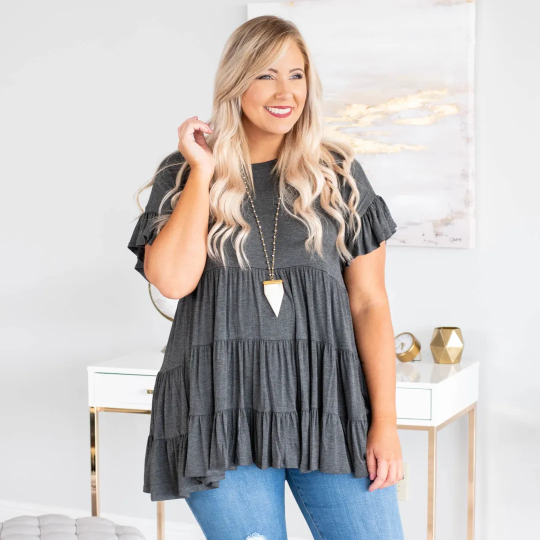 Love And Honey Tunic, Charcoal