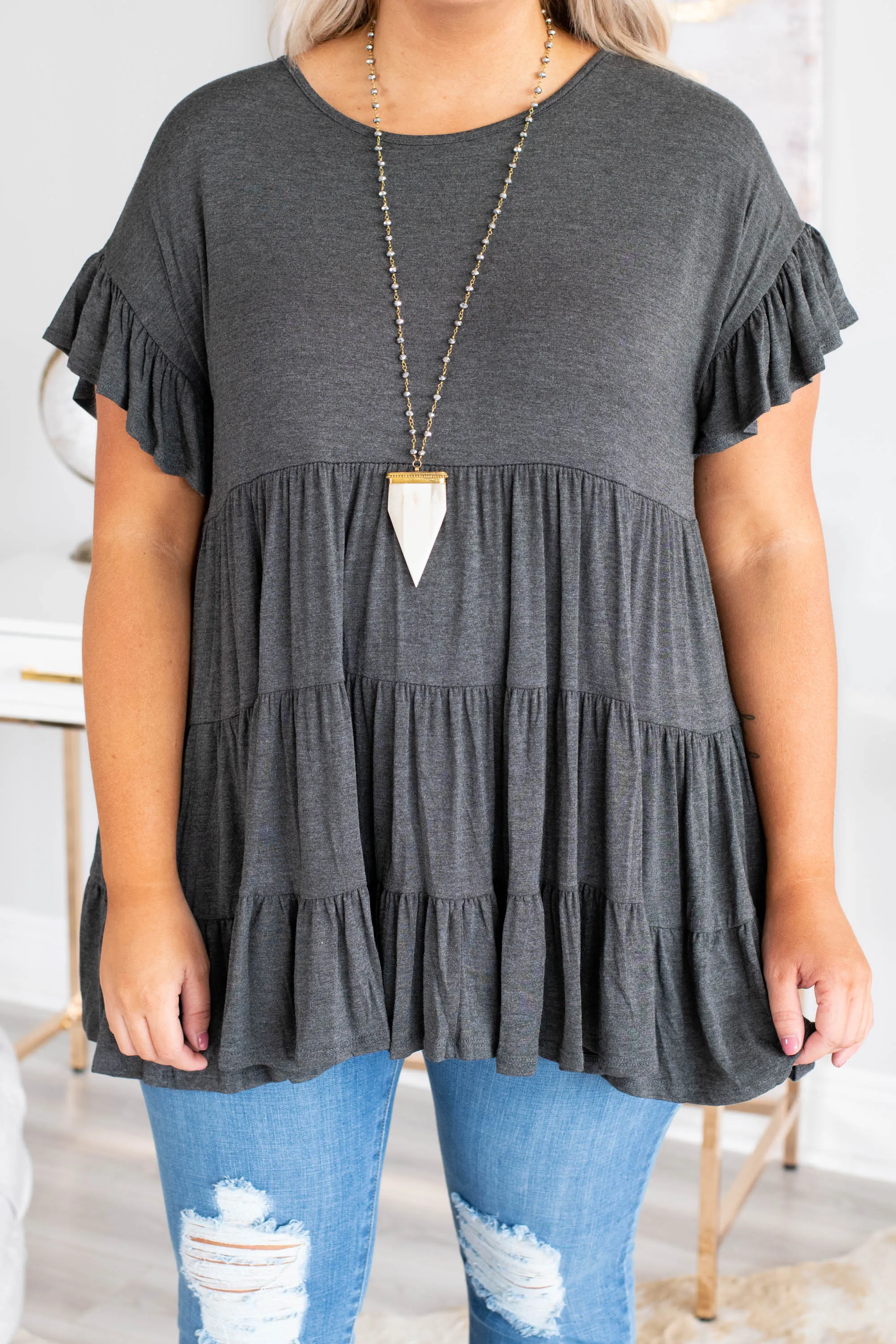 Love And Honey Tunic, Charcoal