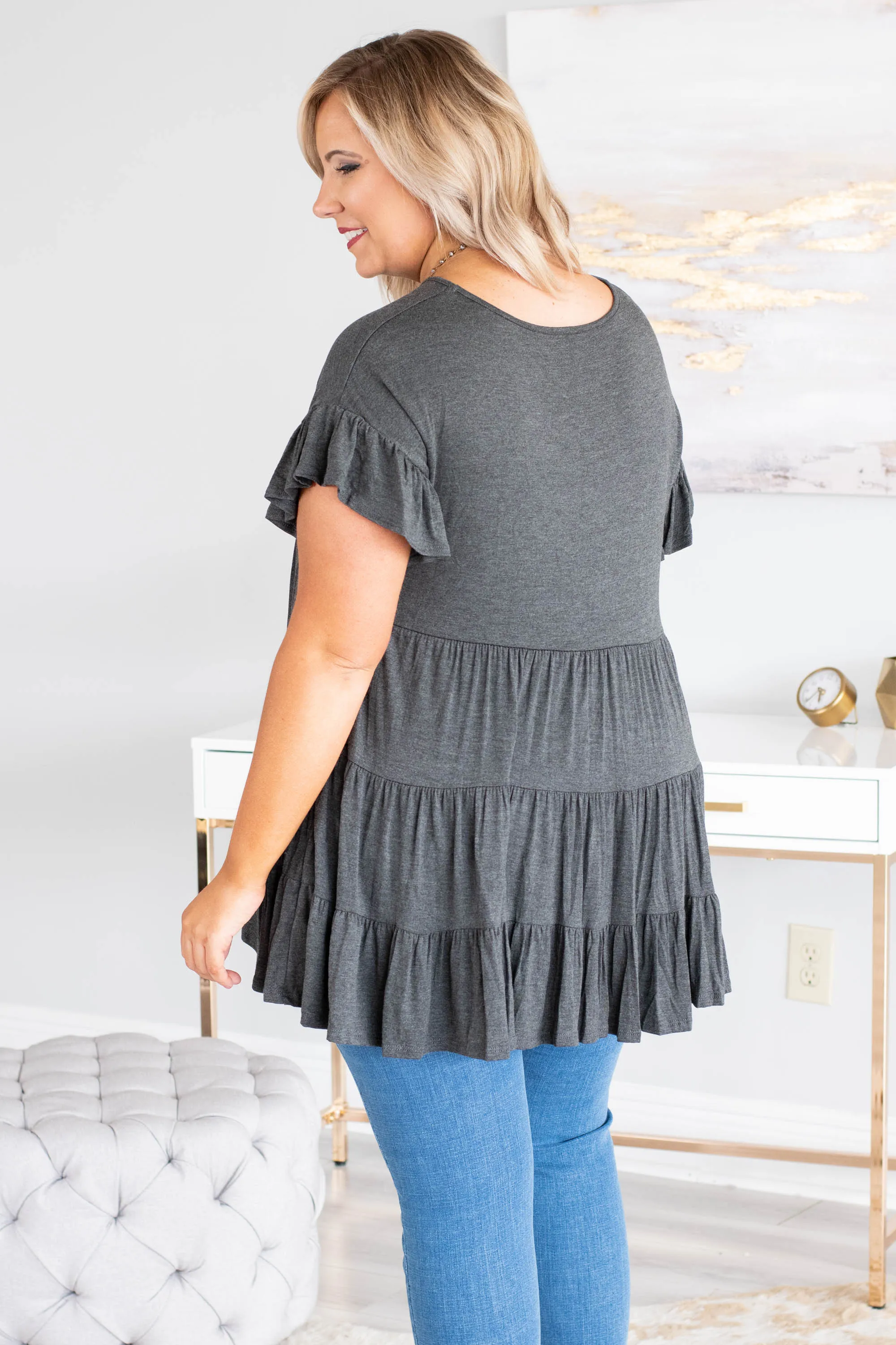 Love And Honey Tunic, Charcoal