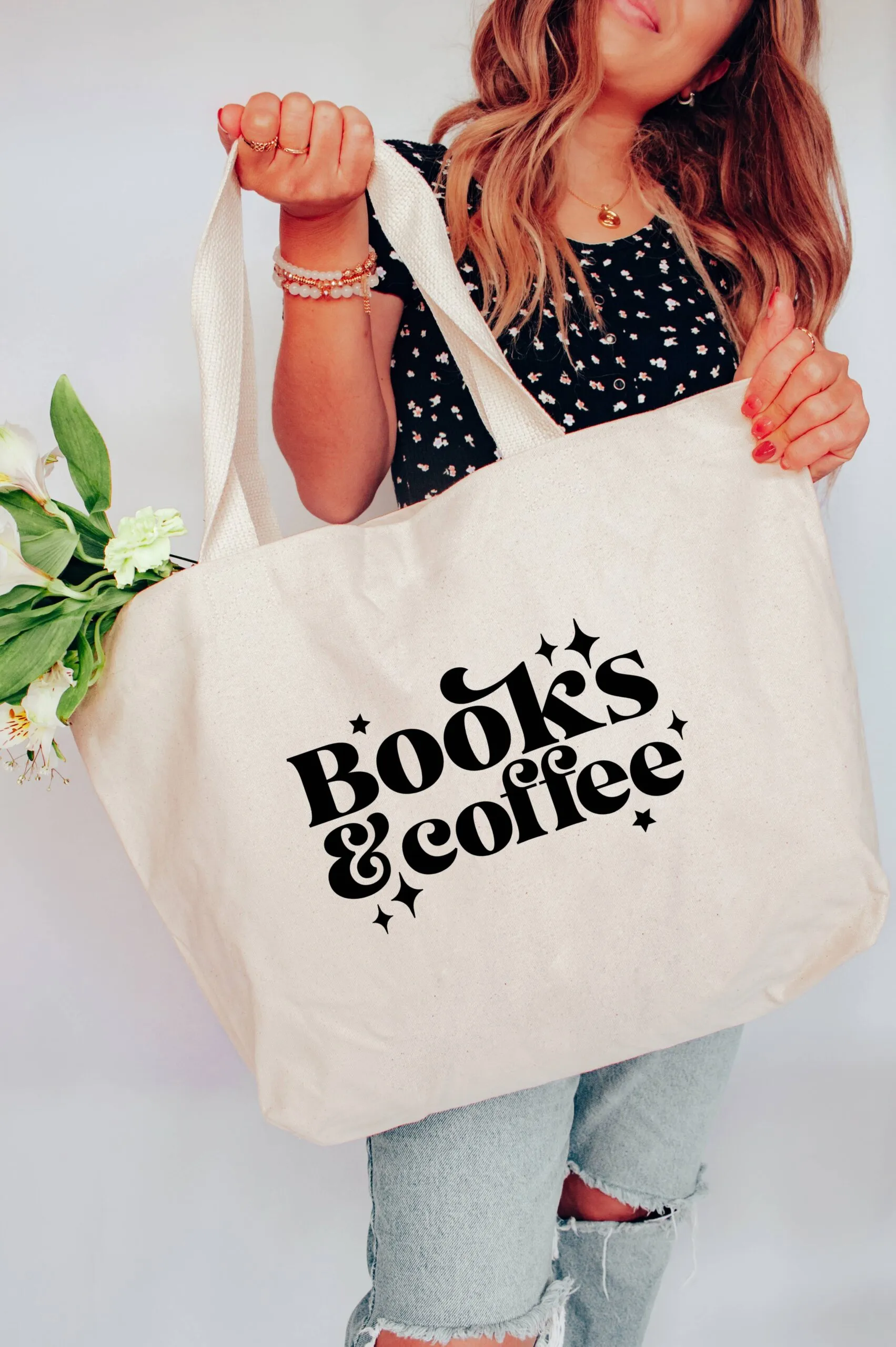 Love You A Latte Books and Coffee Tote Bag Large