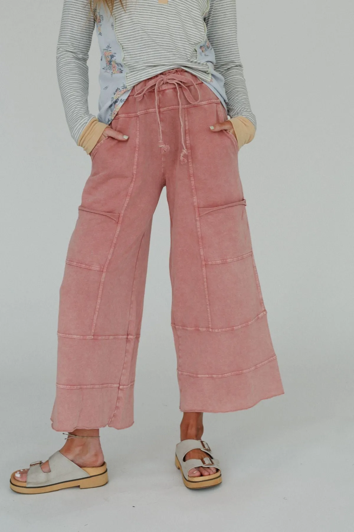 Lucky One Wide Leg Pant - Mauve