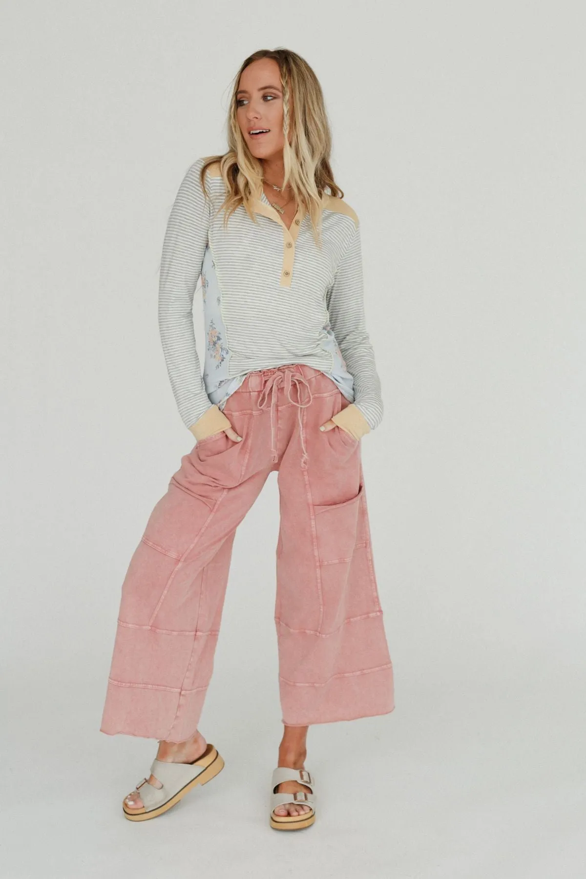 Lucky One Wide Leg Pant - Mauve