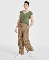 Macy's On 34th Women's Printed Wide-Leg Pants, Created for Macy's