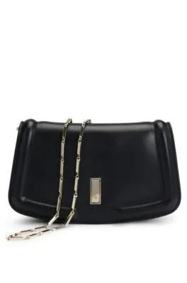 Matte-leather clutch bag with signature hardware