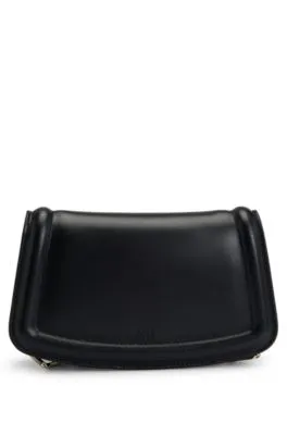 Matte-leather clutch bag with signature hardware