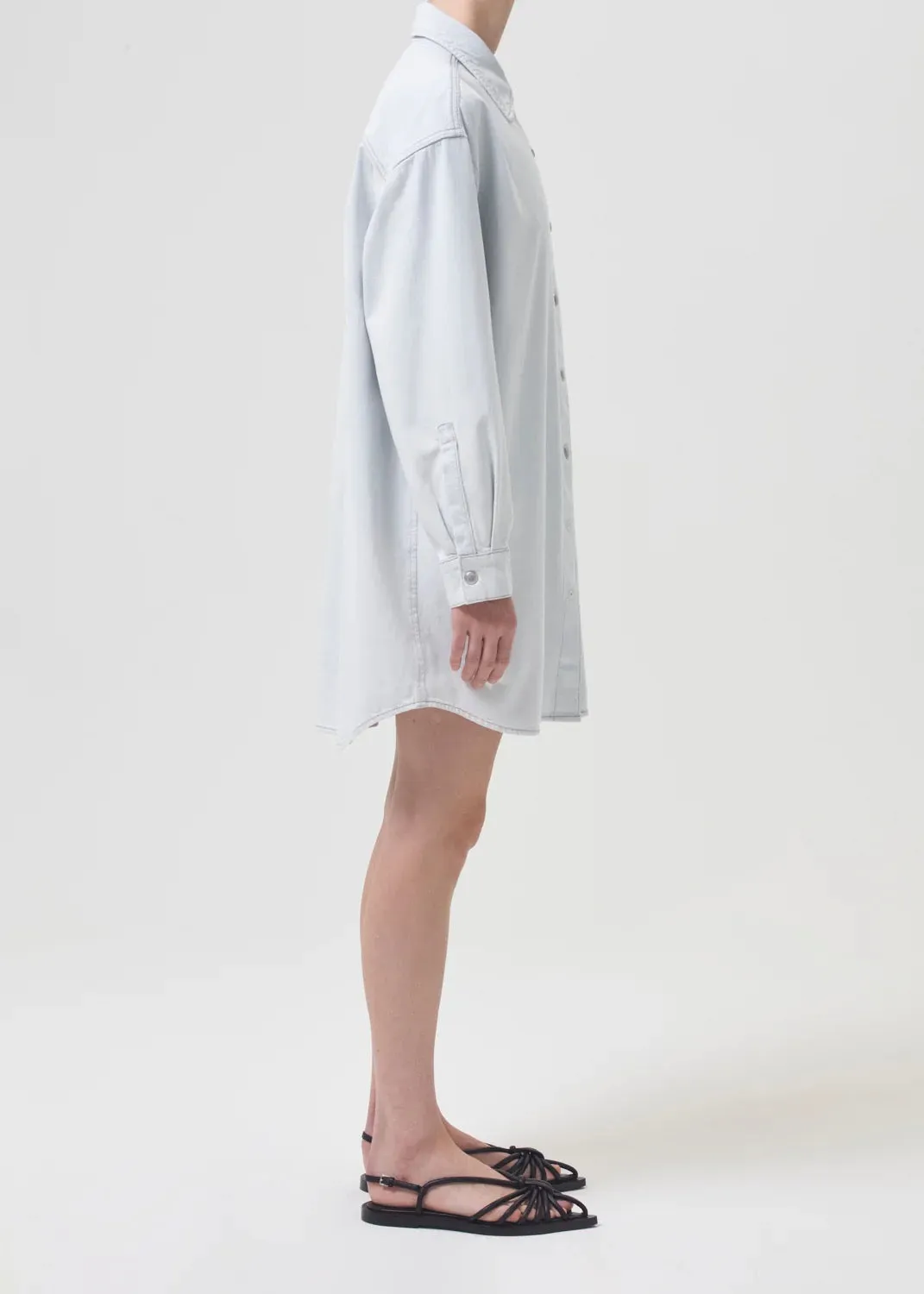MAZIE DENIM SHIRT DRESS VAGUE