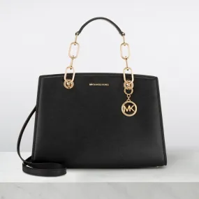 MICHAEL KORS Cynthia Medium Satchel - Black