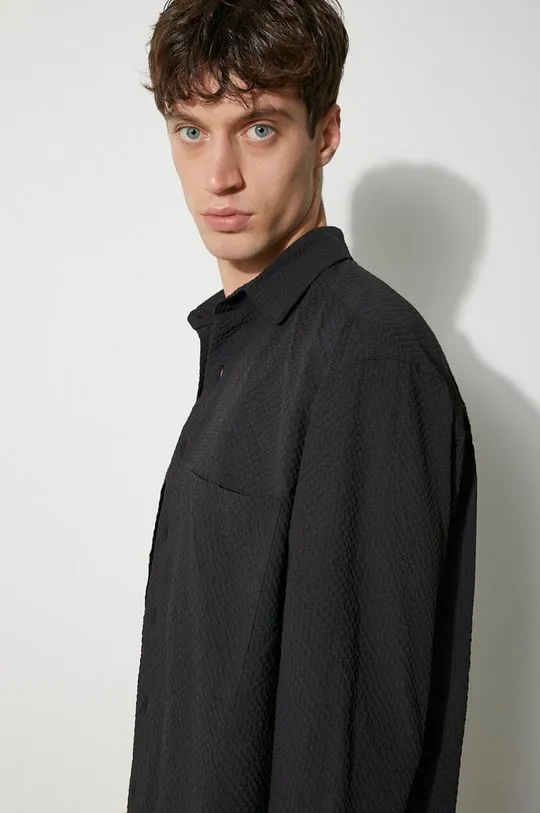 MKI MIYUKI ZOKU shirt Seersucker Dress Shirt men's black color regular SEERSUCKER.DRESS.SHIRT