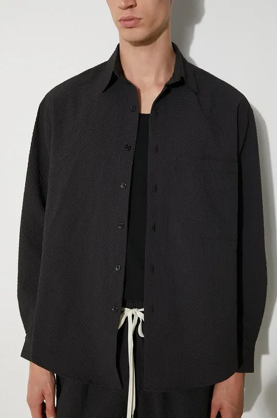 MKI MIYUKI ZOKU shirt Seersucker Dress Shirt men's black color regular SEERSUCKER.DRESS.SHIRT