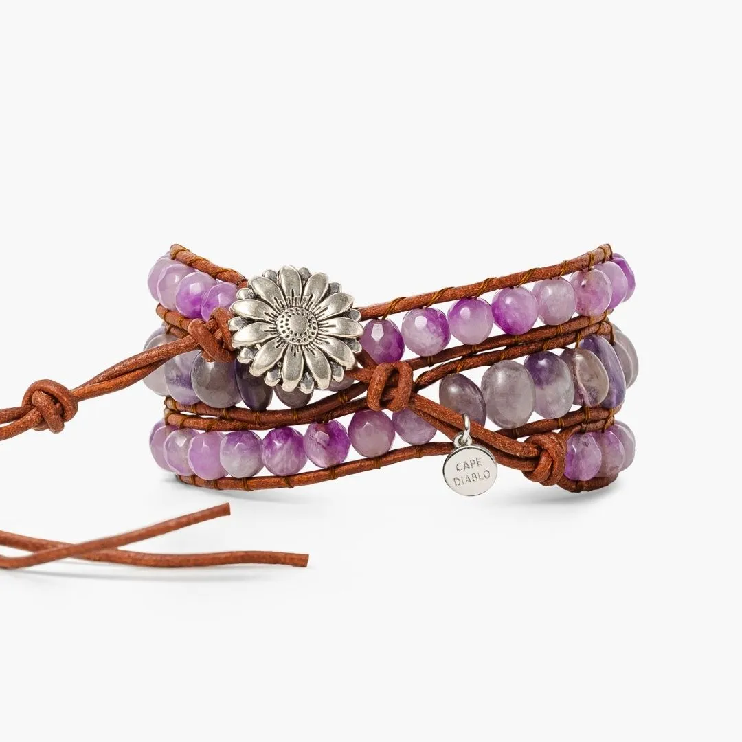 Mystic Amethyst Artisan Wrap Bracelet