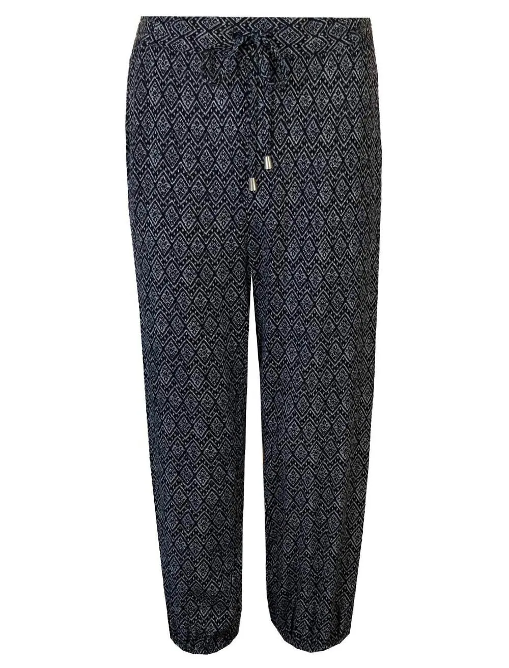 Navy Ikat Crop Trouser