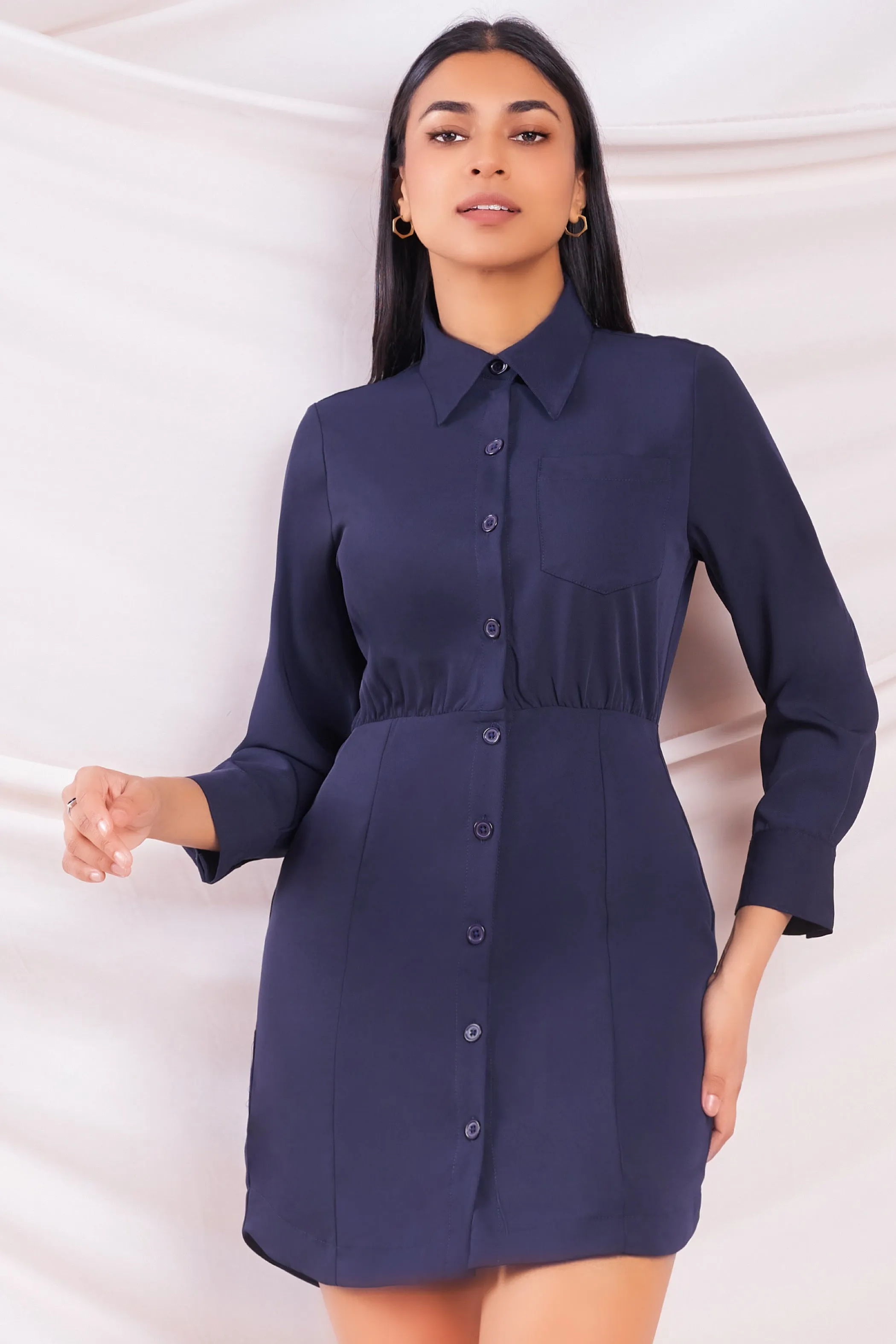 Navy Shirt Dress