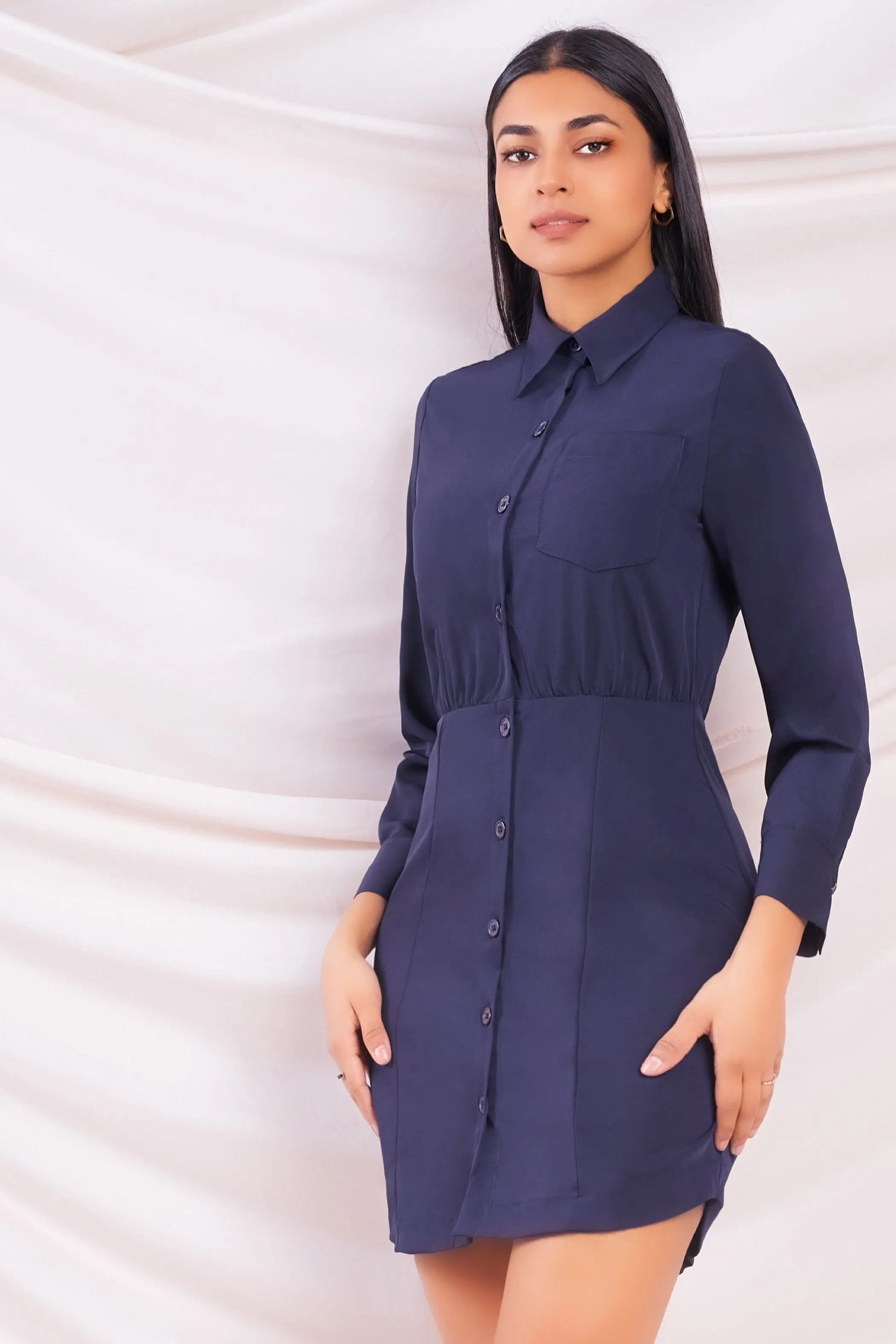 Navy Shirt Dress