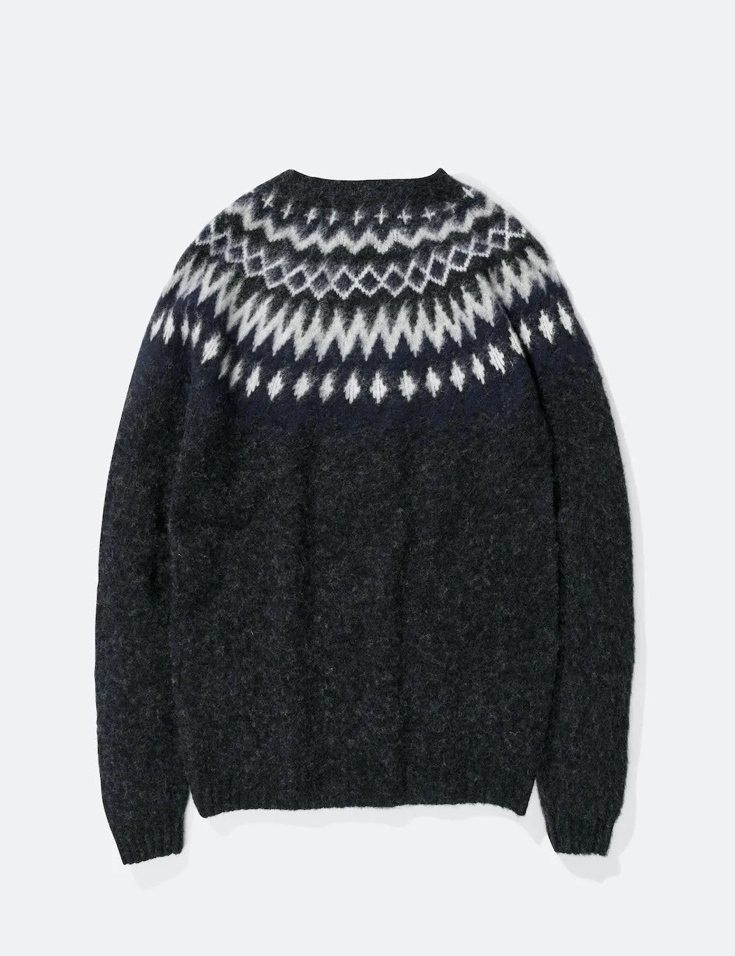 Norse Projects Birnir Fairisle Knitted Sweater - Charcoal Melange