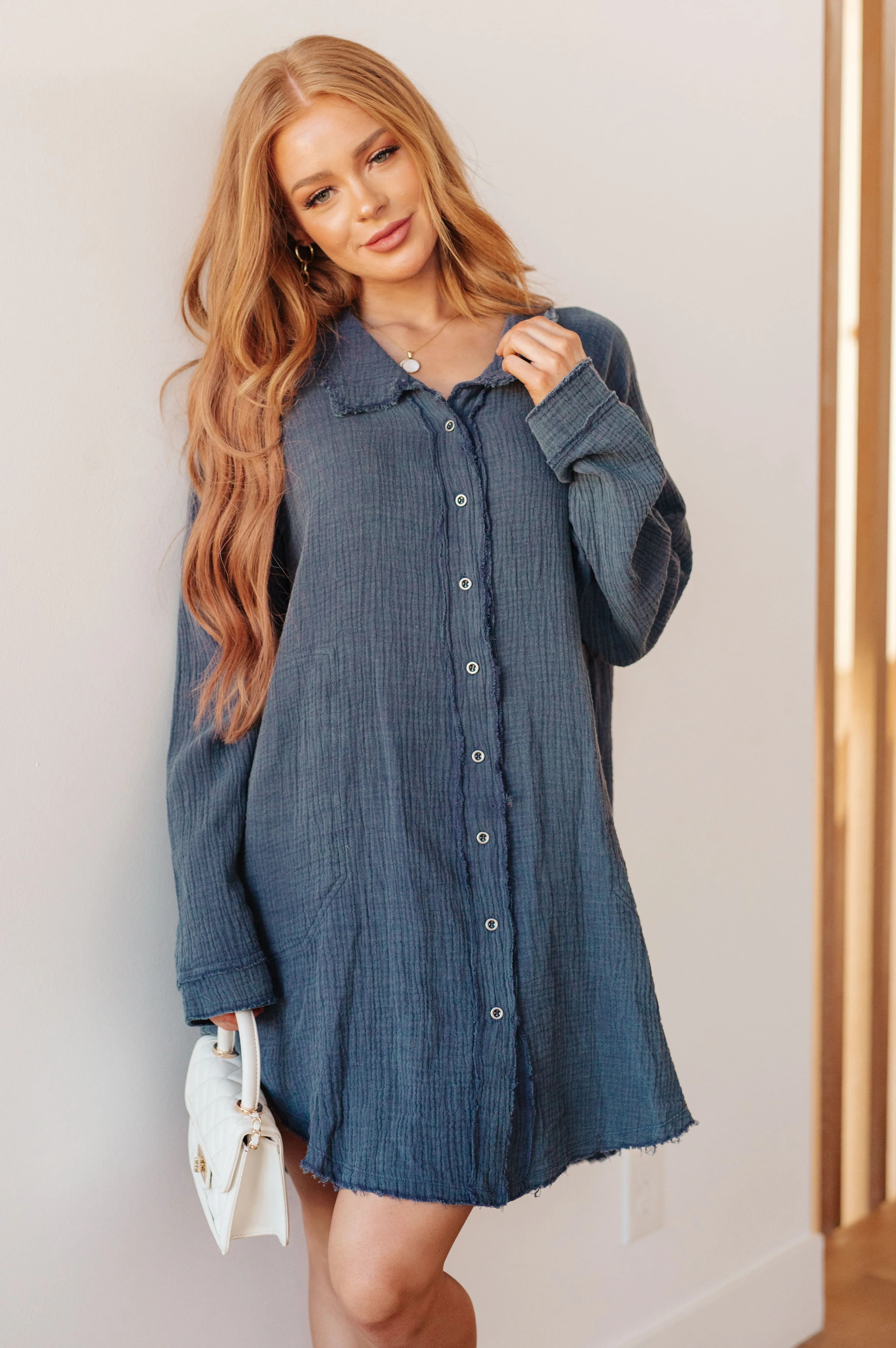 Nova Mineral Wash Shirt Dress