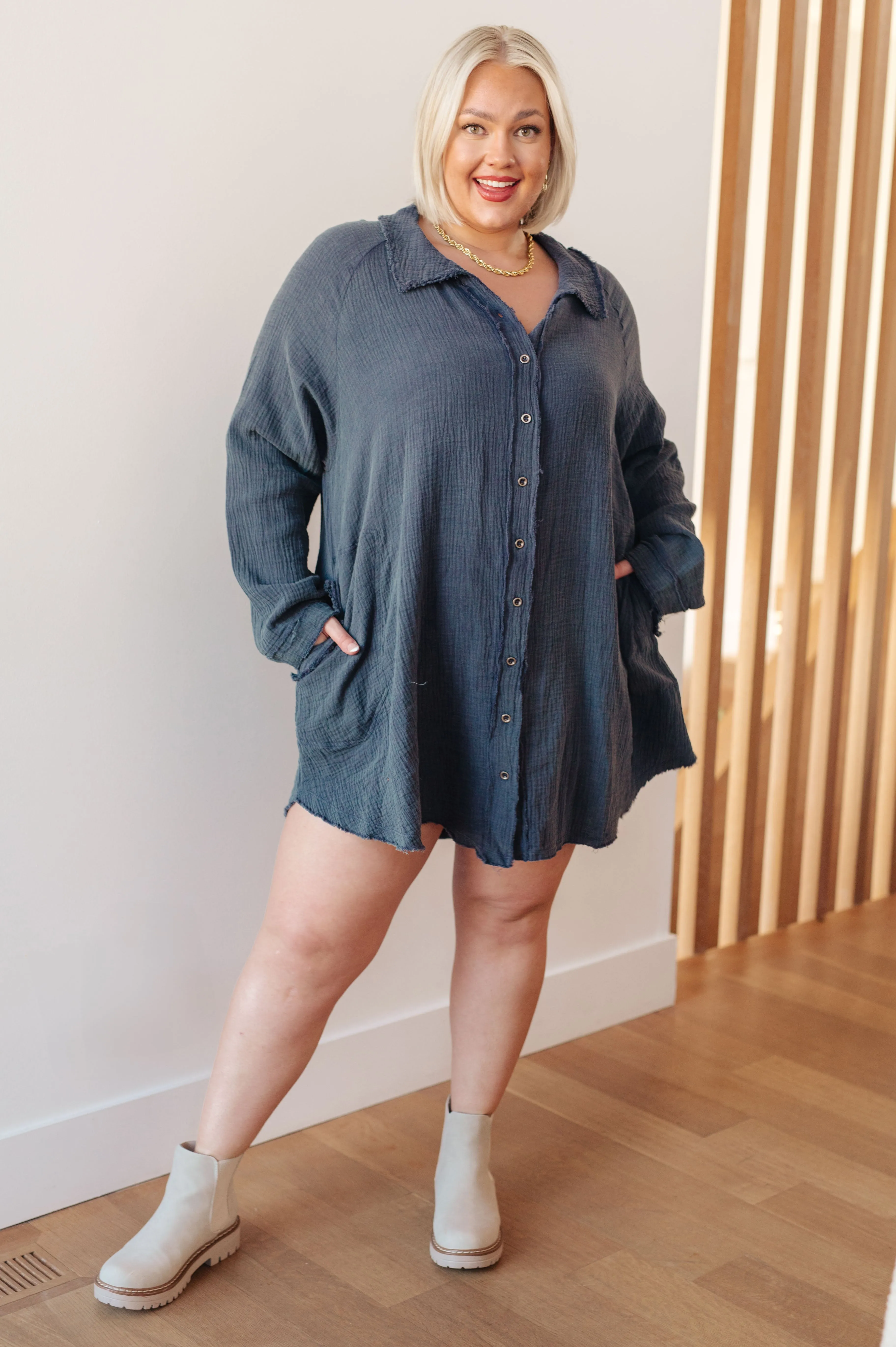 Nova Mineral Wash Shirt Dress