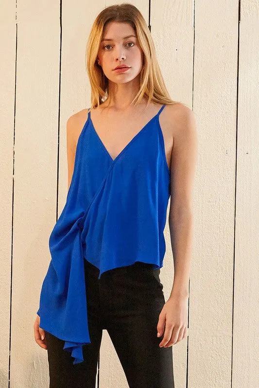 Nurode Solid Drape Hem Wrapped Cami